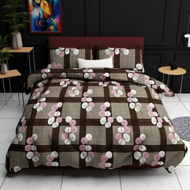 Market Fairy Floral Glace Cotton Fitted Bedsheet, Queen Size (90 x 100 inch) with 2 Big Pillow Covers Market Fairy Floral Glace Cotton Fitted Bedsheet, Queen Size (90 x 100 inch) with 2 Big Pillow Covers